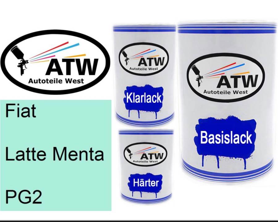 Fiat, Latte Menta, PG2: 500ml Lackdose + 500ml Klarlack + 250ml Härter - Set, von ATW Autoteile West.
